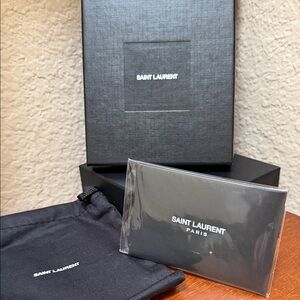 Saint Laurent Black Card Holder Empty Box with Dust Bag & Inserts..Authentic